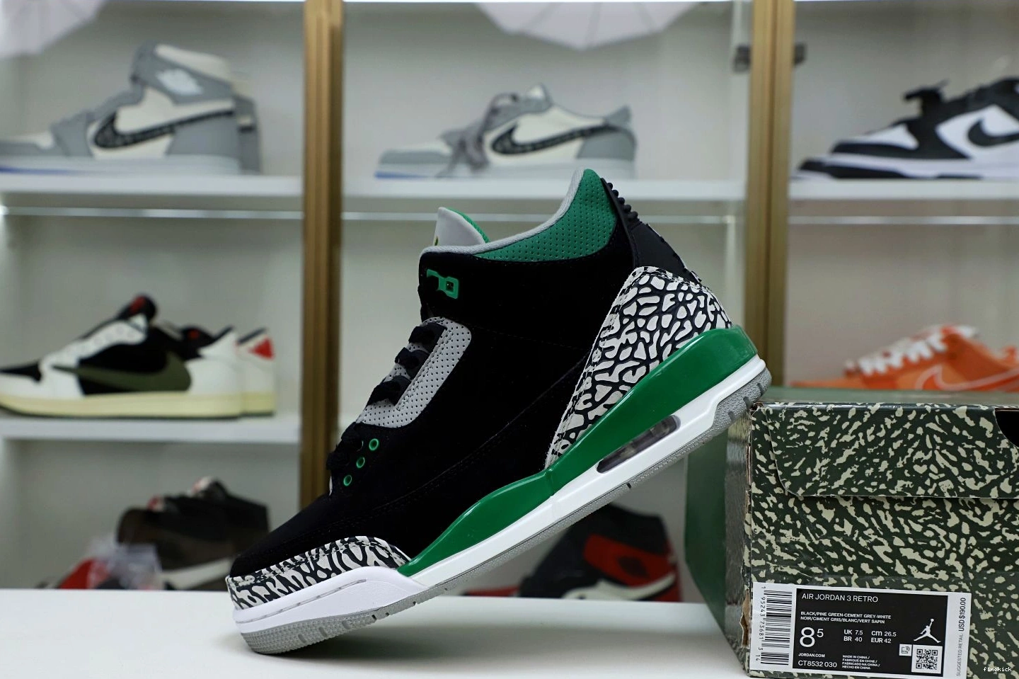 GREEN AIR 3 JORDAN PINE 0729